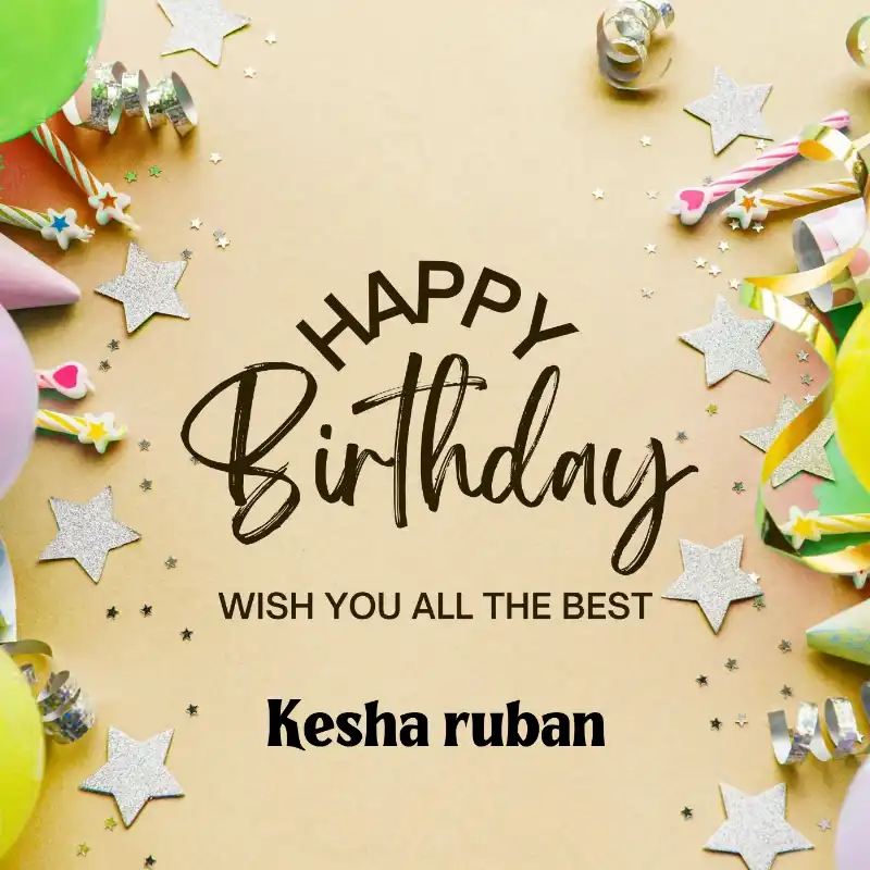 Happy Birthday Kesha ruban Best Greetings Card